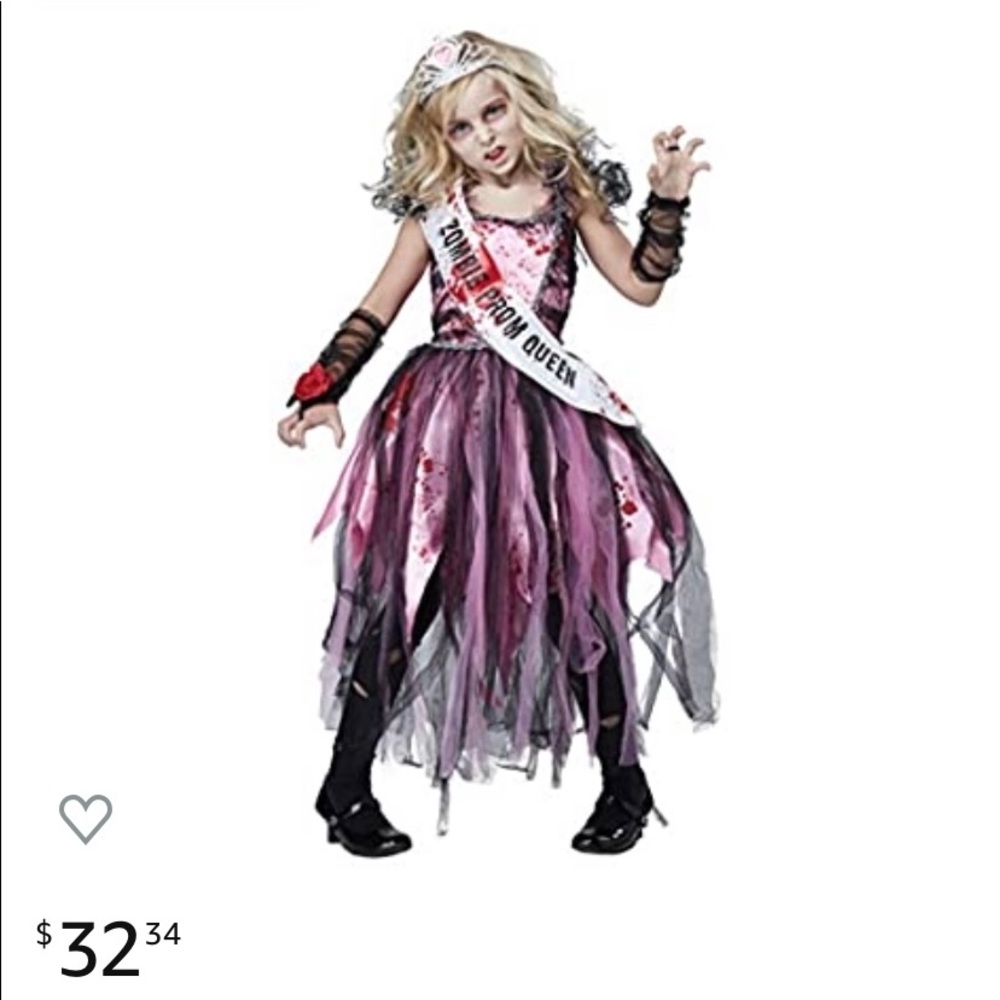Zombie prom queen girls Halloween costume S 6-8